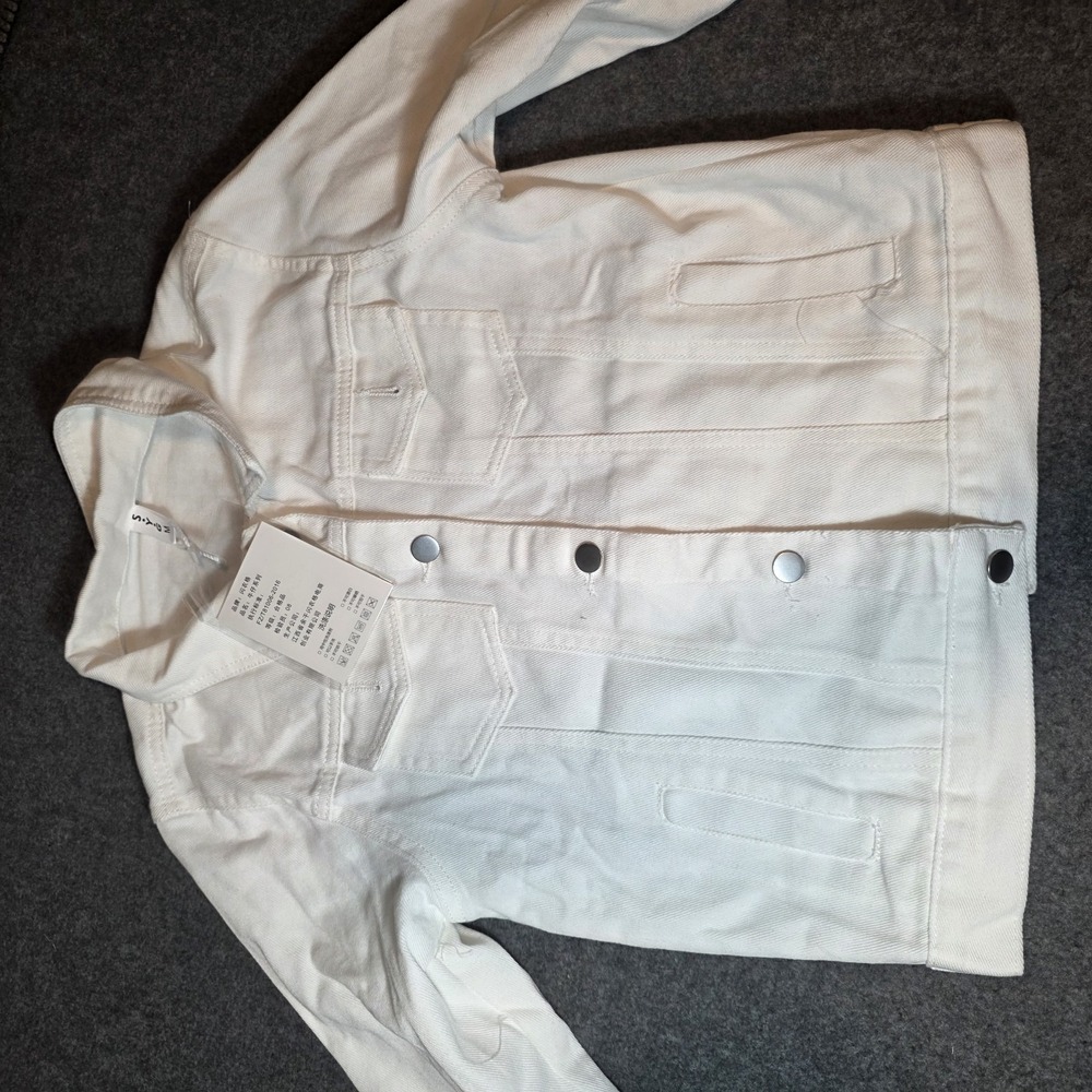 white denim trucker jacket by Shanyige New Medium Sku:g2